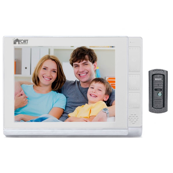 Комплект видеодомофона FORT C080102HF-01 (белый, черный)