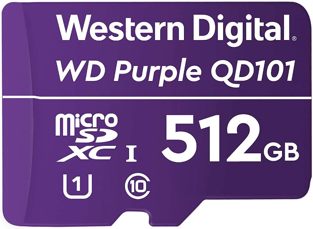 Карта MicroSDXC-карта WD Purple SC QD101 WDD512G1P0C памяти для видеонаблюдения