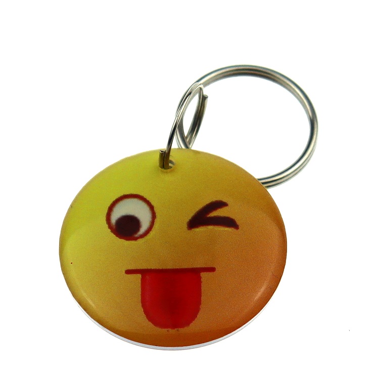 Заготовка RFID (H2) «Смайл с языком» брелок 30мм