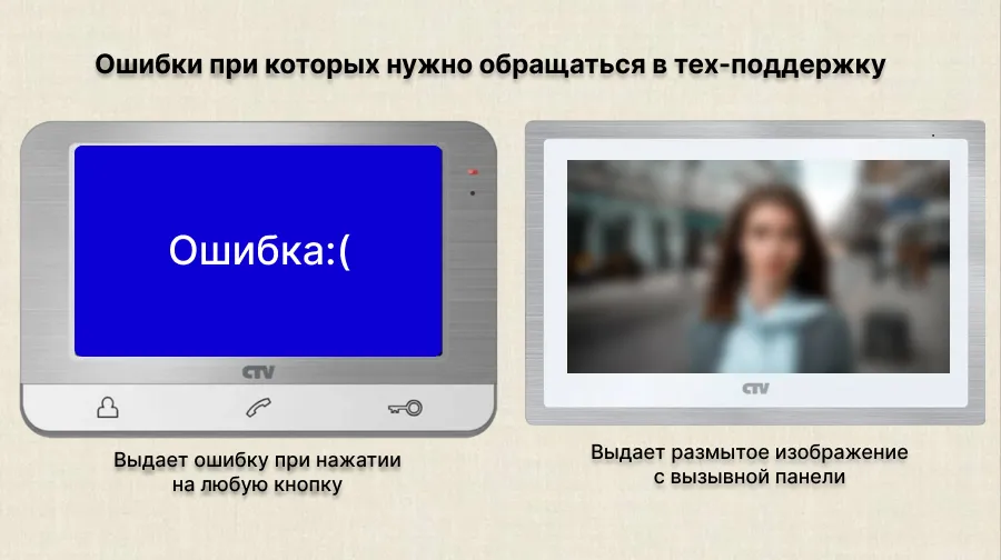 Как обратиться в поддержку CTV видеодомофонов