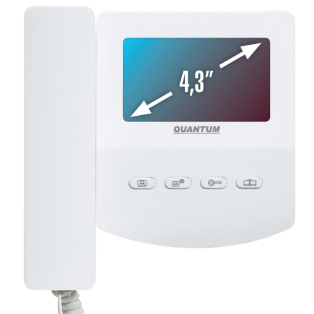 Mонитор видеодомофона Quantum QM-433C (белый, черный)