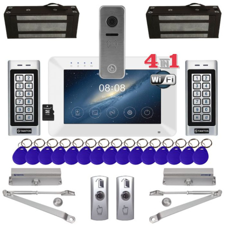 Комплект СКУД Tantos с видеодомофоном, кодовыми панелями
