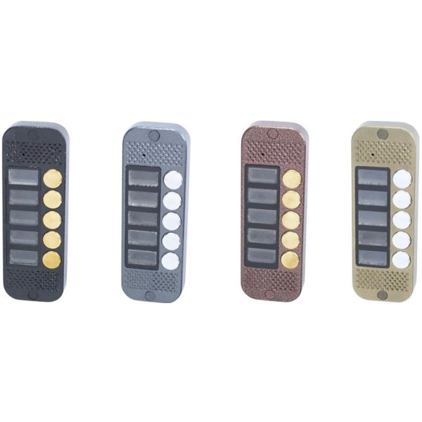 Аудиопанель JSB Systems JSB V085K (медь, серебро, бронза, черный, белый, серый, золото, синий) вызывная  на 5 абонентов для домофона (без видеомодуля)