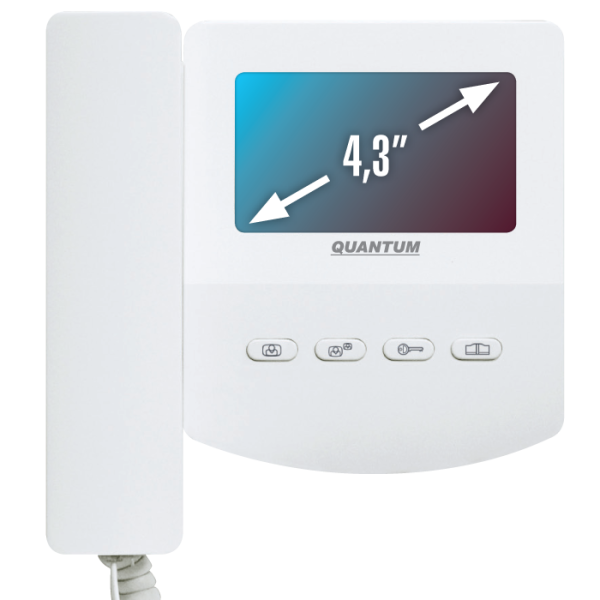 Mонитор видеодомофона Quantum QM-433C (белый, черный)