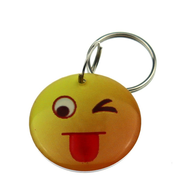 Заготовка RFID (H2) «Смайл с языком» брелок 30мм
