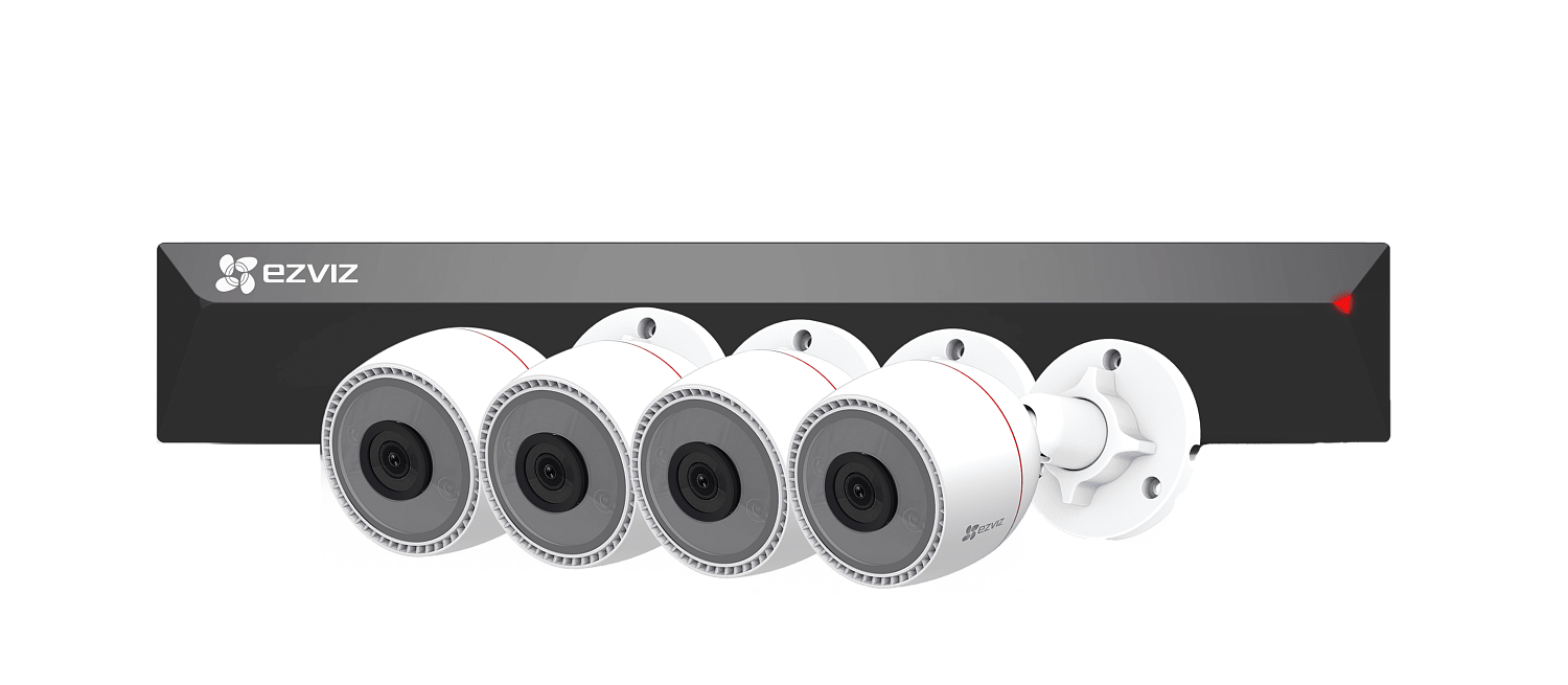 Набор EZVIZ PoE регистратор (8 каналов) с камерами (4 камеры) C3T видеонаблюдения