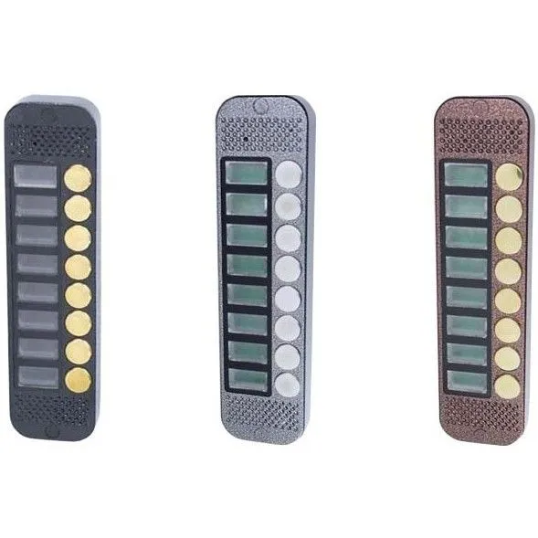 Панель JSB Systems JSB V088K (медь, серебро, бронза, черный, белый, серый, золото, синий) вызывная на 8 абонентов для домофона (без видеомодуля)