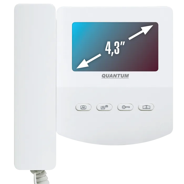 Mонитор видеодомофона Quantum QM-433C (белый, черный)